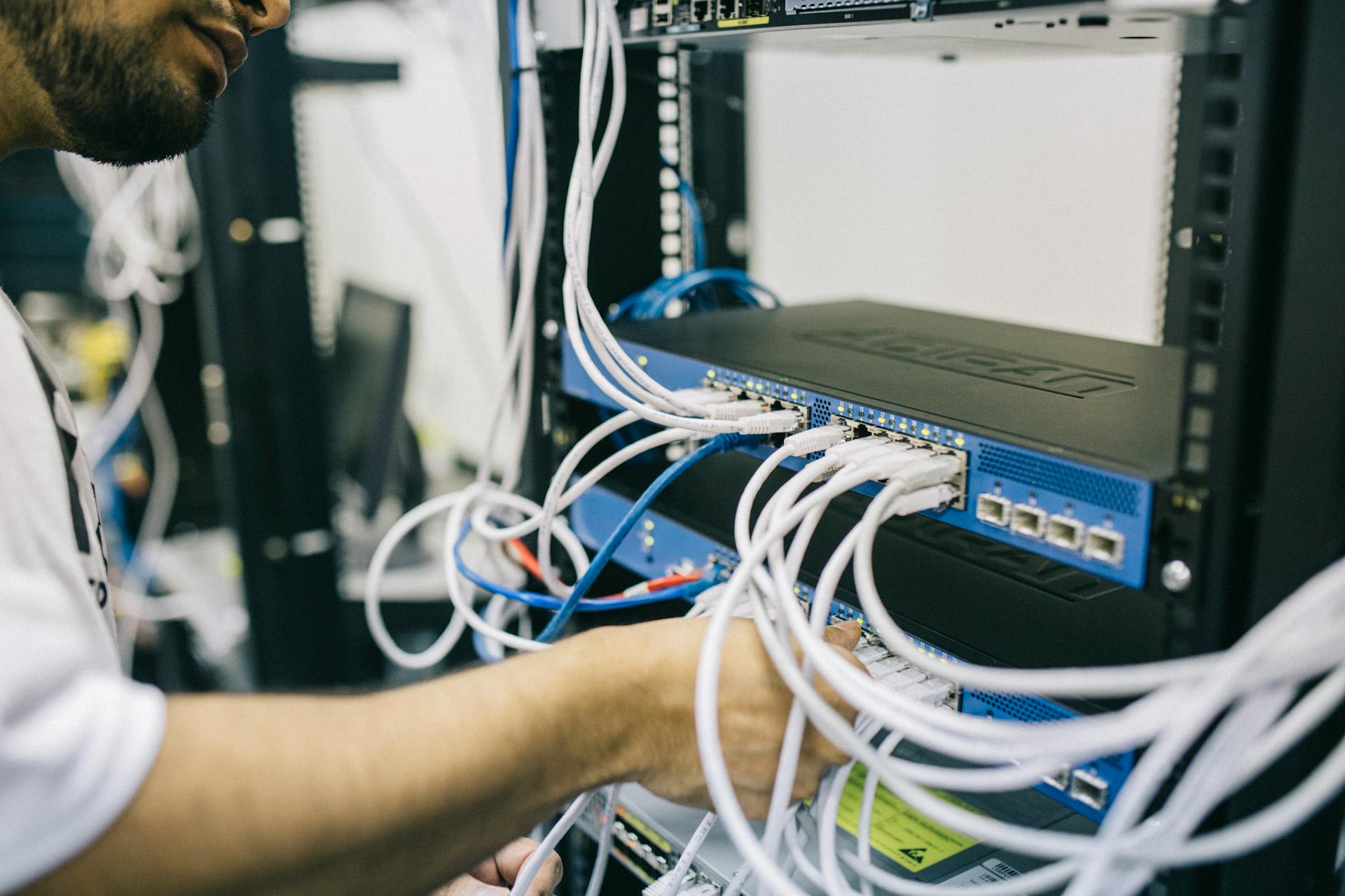 Server room and network infrastructure for business operations