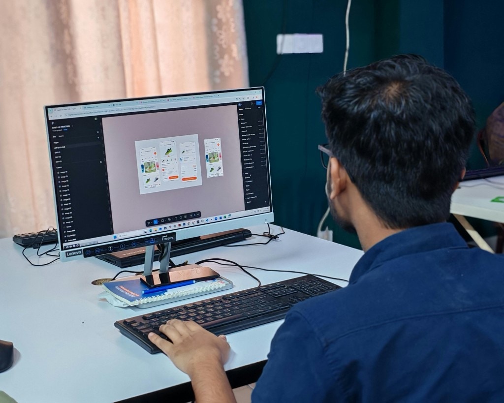 Developer building custom business software